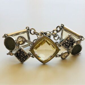 Chicos Silver and Yellow Gemstone Bracelet